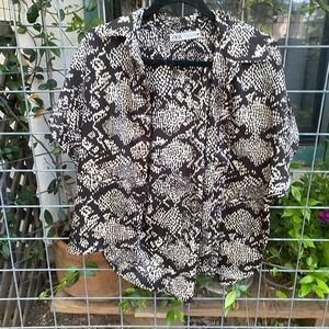Zara Snakeskin Button up shirt